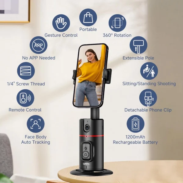 Auto Face Tracking Telefonhalter – 360° Rotierend – Bild 3
