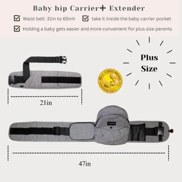 CPC-zertifizierter Baby-Hüftträger, mit verstellbarem Taillengurt und Bauchkissen – Bild 5