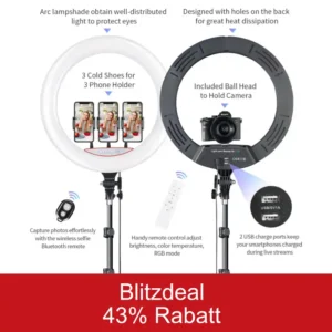 Ekasoco Ringleuchte mit Telefonhalter